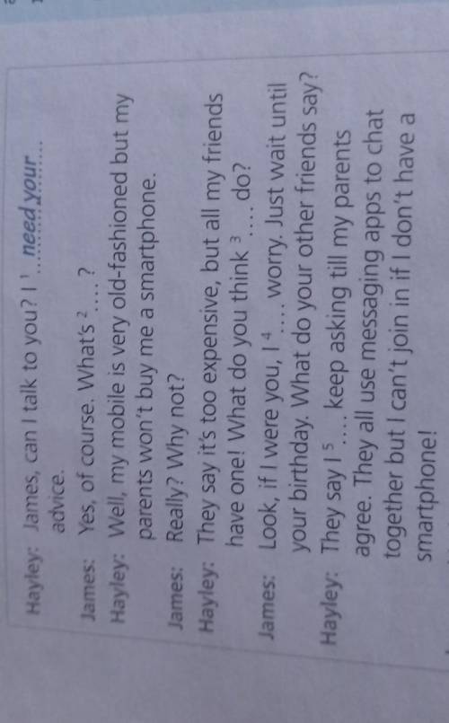 Complete The conversation with the useful Language