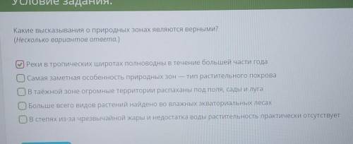 Какие высказывания о природных зонах являются верными 