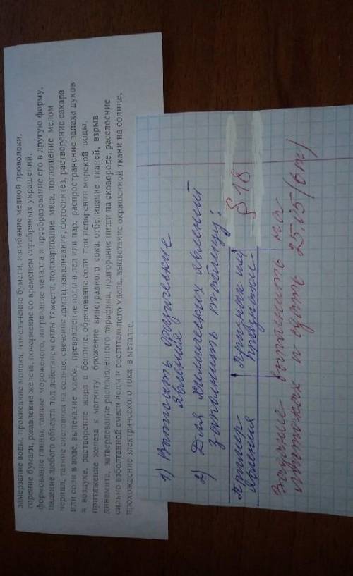 выписать только физические явления