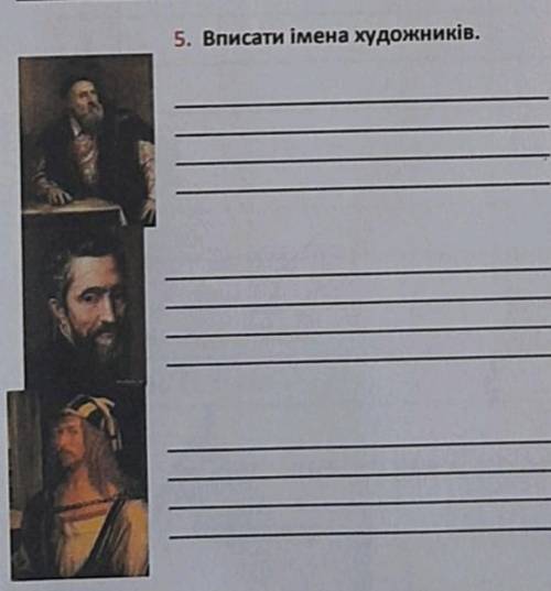 Вписати імена художників 
