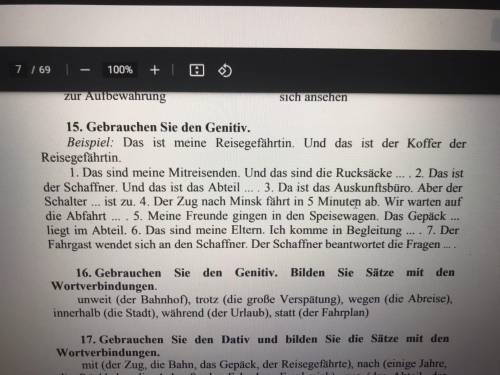 15. Gebrauchen Sie den Genitiv