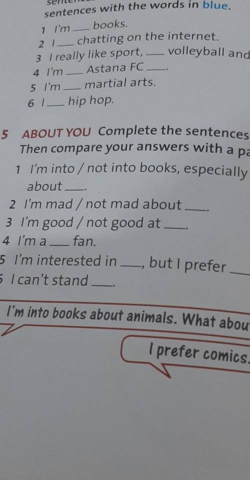 Complete the sentences for you. Then compare your answers with a partner