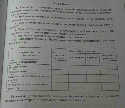 Ход работы 1. Рассмотрите микропрепараты тканей: эпителиальной, соедини- тельной, мышечной, нервной.