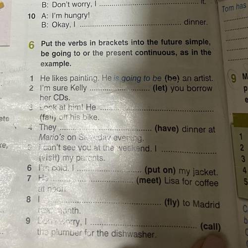 Put the verbs in brackets into the future