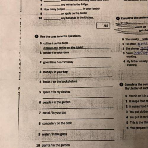 Use the cues to write questions.