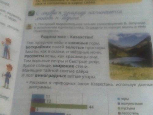 Прочитай выразительно стихотворение В. Запуниди Родина моя- Казахстан. Устно определи основную мыс