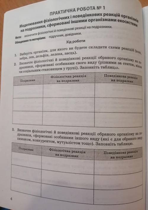 нужна практична по биологии