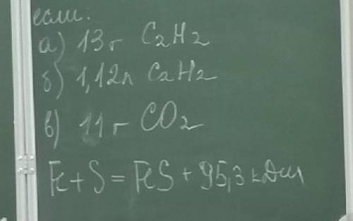 Определите тепловой эффект химической реакции
