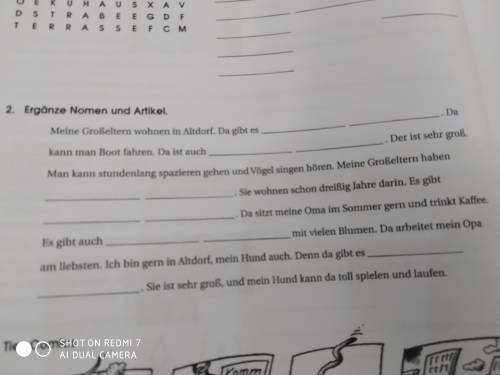 2.Ergänze Nomen und Artikel. (Надеюсь . Ведь я ни#уя не поняла)