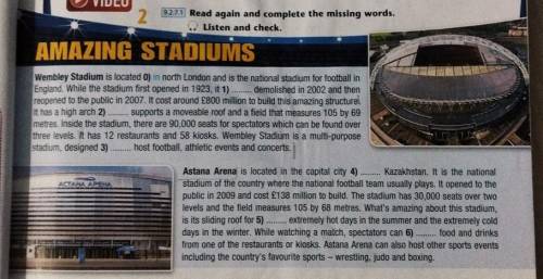 4 9.1.6.1 9.5.1.1 9.1.5.1 In pairs, compare and contrast the two stadiums in Ex.1, as in the example