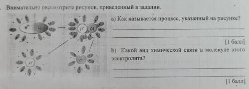 1) Как называется процесс указанный на рисунке?2) Какой вид химической связи в молекуле этого электр