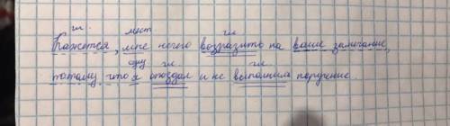 Синтаксический разбор предложения с характеристикой Кажется, мне нечего возразить на ваше замечание,