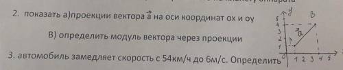 2. показать а) проекции вектора а́ на оси координат ох и оy в) опередить модуль вектора через проекц