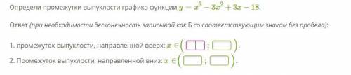 Определи промежутки выпуклости графика функции