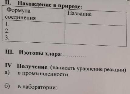 Выполните задания. Хлор. Cl2