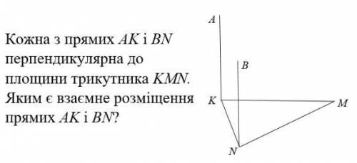 Кожна з прямих AK і BN перпендикулярна до площини.