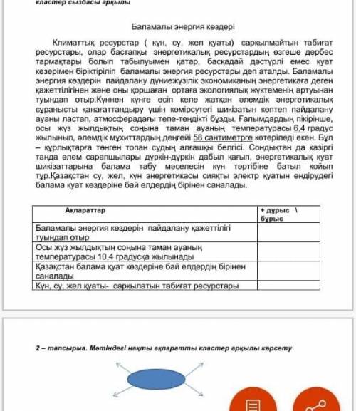 2 - тапсырма . Мәтiндегi накты акпараммы кластер арқылы көрсету
