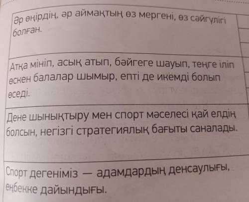 Үш нұсқада сұрақ қой Әр өңірдің, әр аймақтың өз мергені, өз сәйгүлігі болған. Атқа мініп, асық атып,