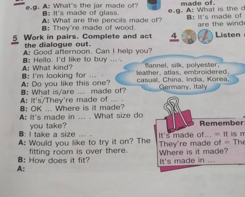 5 Work in pairs.Complete and act the dialogue out.