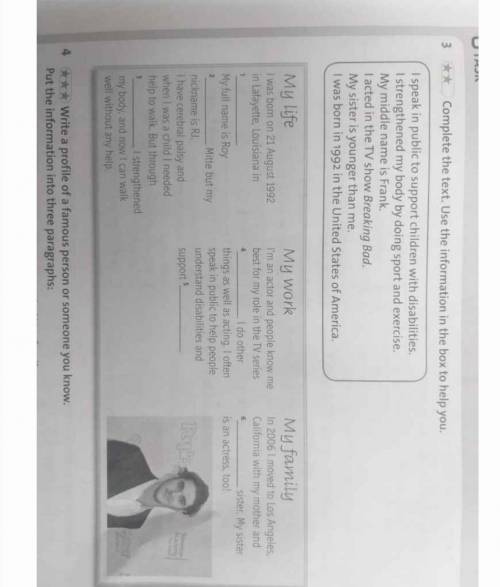 Complete the text. Use the information in the box to help you