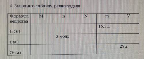Заполнить таблицу, решив задачи. , я ничего не понимаю в этой таблице