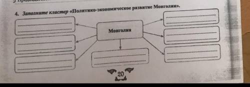 Заполните кластер «Политико-экономическое развитие Монголии очень нужно