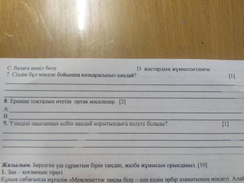 СОЧ по казахскому языку 2 четверть