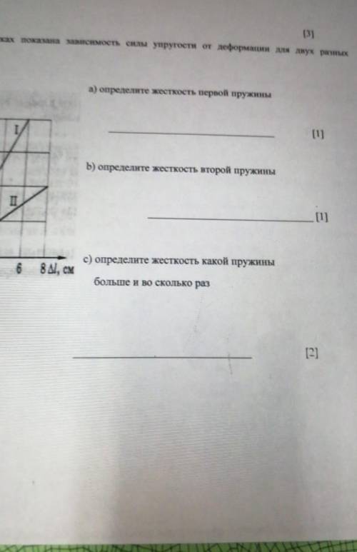 7.На графиках показана зависимость силы упругости от деформации для двух разных пружин. с) определит