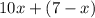 10x+(7-x)