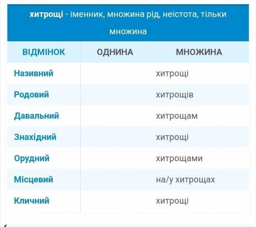 Провідміняти слово хитрощі