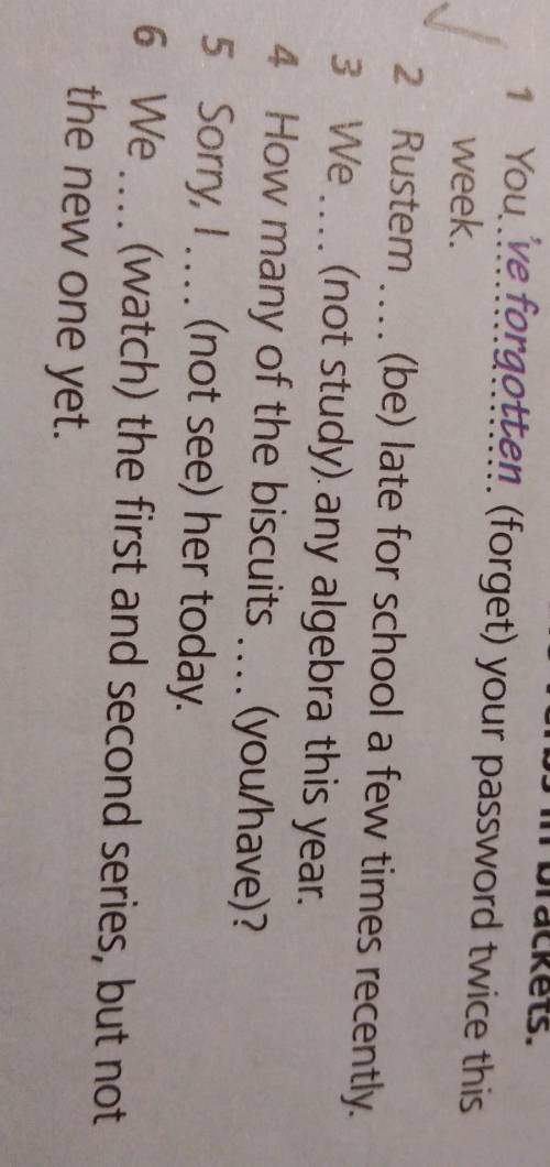 Complete the sentences with the present perfect simple form of the verbs in brackets.