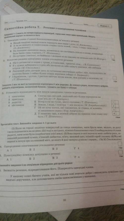 нужно до вечера Украинский язык 8 клас Самостоятельная работа