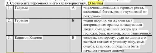 у меня сор по руской литературе 6 класс 3 четвердь , расказ муму