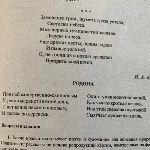 Анализ по стиху «родина бунин»