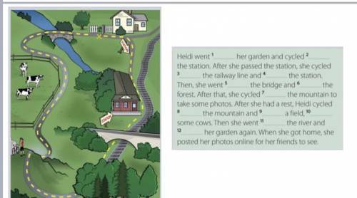 Нужно поставить: Prepositions of movement