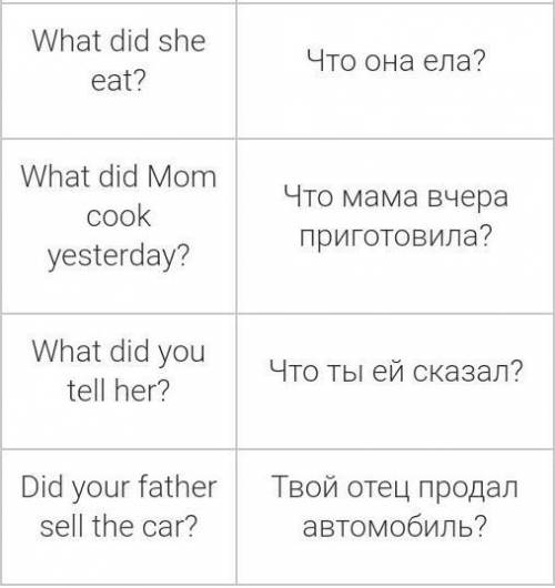ответьте на вопросительные предложения во вр. Past Simple.