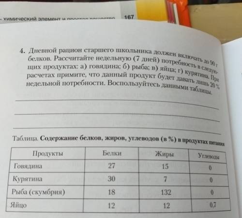 4. Дневной рацион старшего школьника должен включать до 90 г белков. Рассчитайте недельную (7 дней)