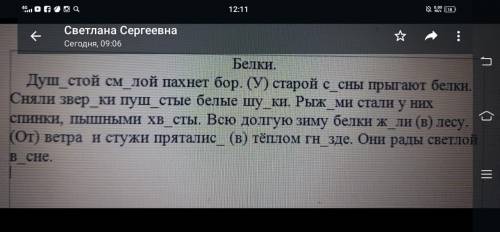 Списать текст вставляя пропущенные буквы, Задание-подчеркнуть имена прилагательные, указать в каком