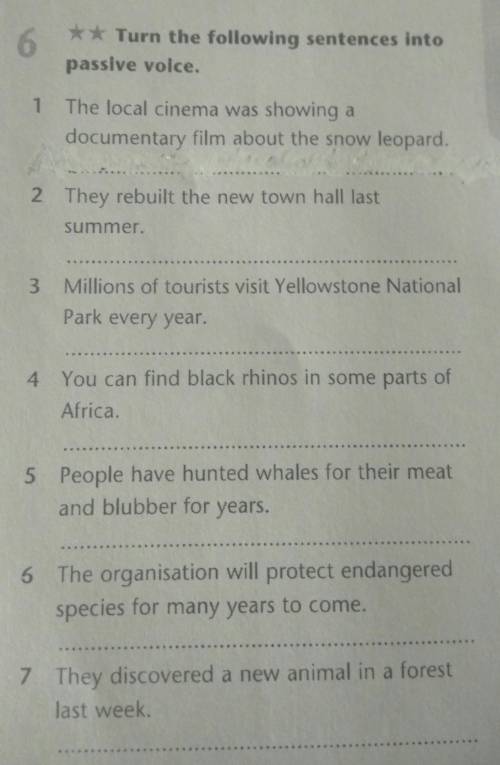 Turn the following sentences into passive voice.