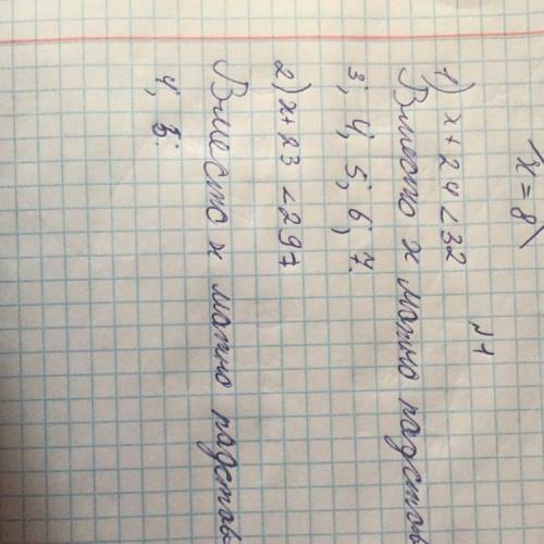Вариант №5. Решите неравенства 1) x+244; 3) x+23