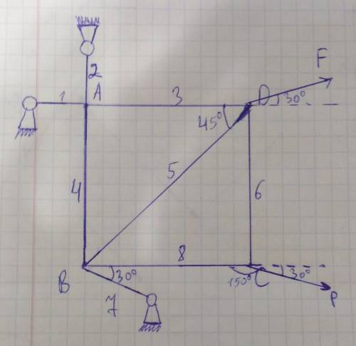 Теор.мех РЕШИТЬ ВСЕ ПОДРОБНО РАСПИСАВ С ОБЪЯСНЕНИЕМ F=10H,P=20H