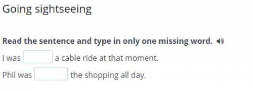 Read the sentence and type in only one missing word. I was a cable ride at that moment. Phil was the