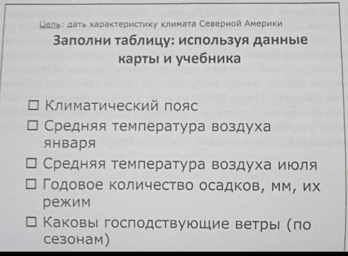 характеристика климата северной америки. надо сделать таблицу1) климатический пояс2) средняя темпера