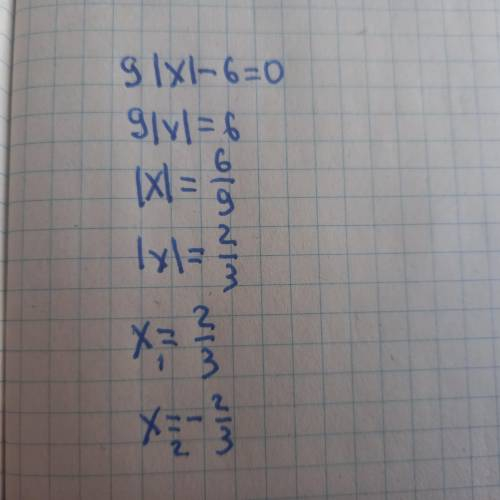 9 I x I - 6 = 0 Знайдіть x